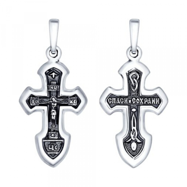 Серебряная подвеска без камня с черным покрытием № 159828