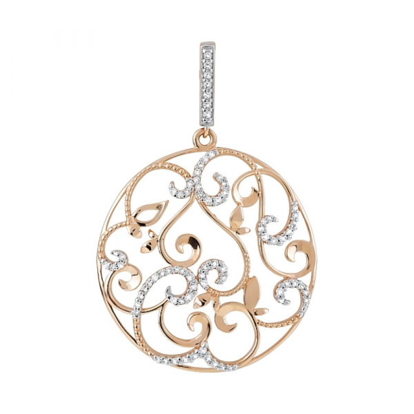 Золотая подвеска с фианитами № 121340