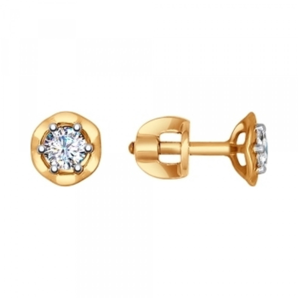 Пуссеты с фианитом № 138382