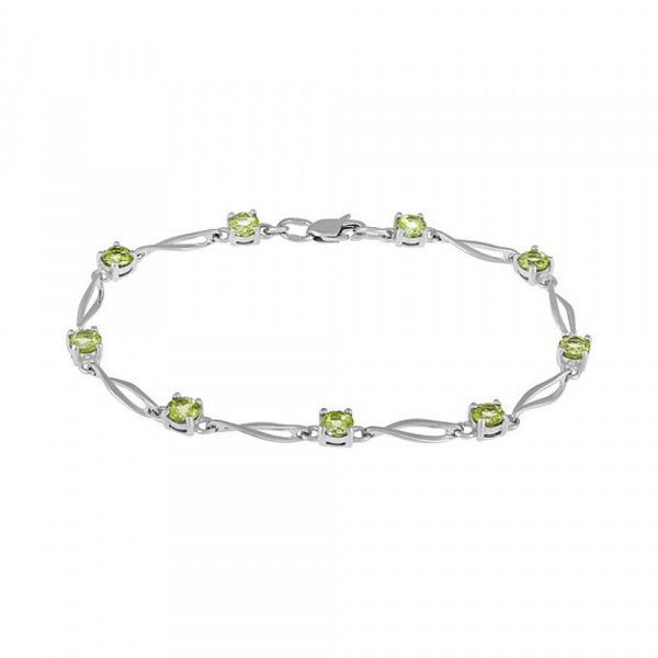 Серебряный браслет с хризолитом № 134136