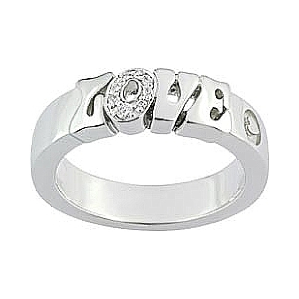 Серебряное кольцо с фианитом № 27249