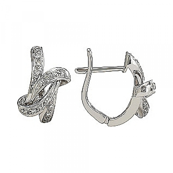 Золотые серьги с бриллиантом № 81935