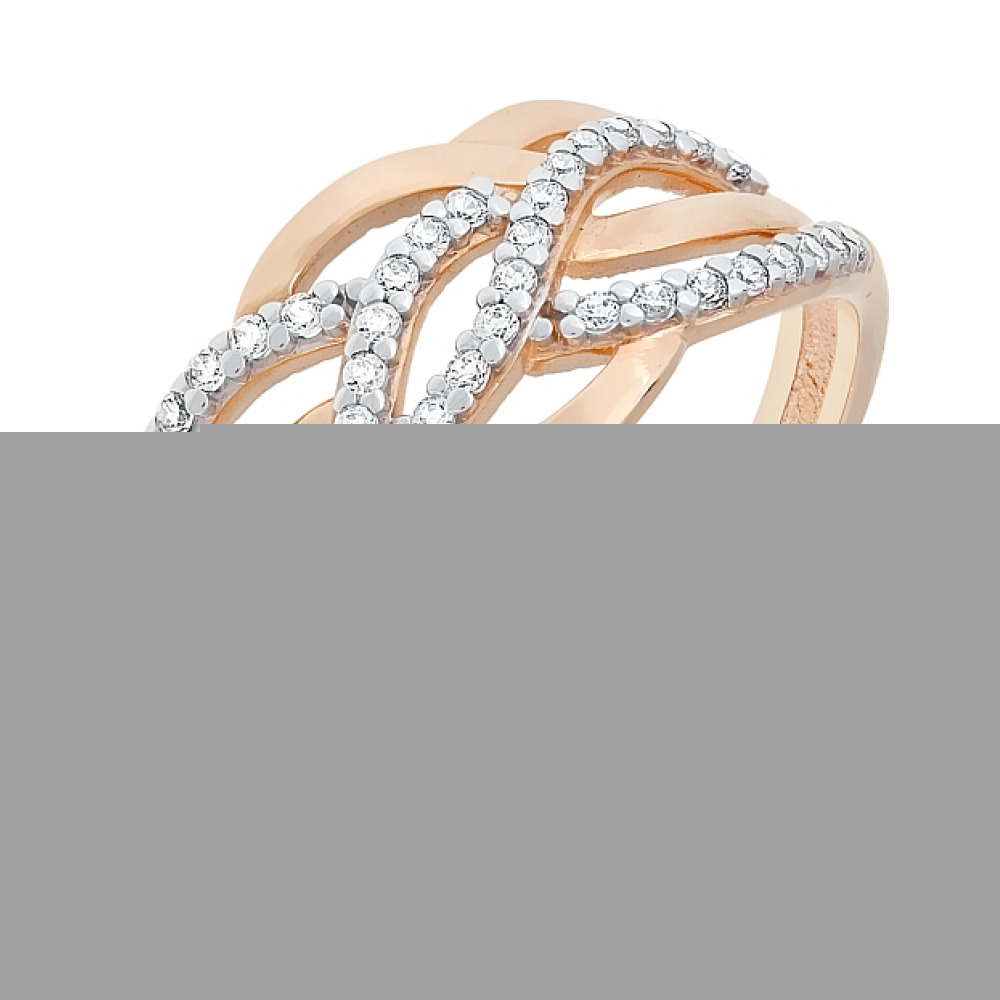 Золотое кольцо с топазом и фианитом № 121027