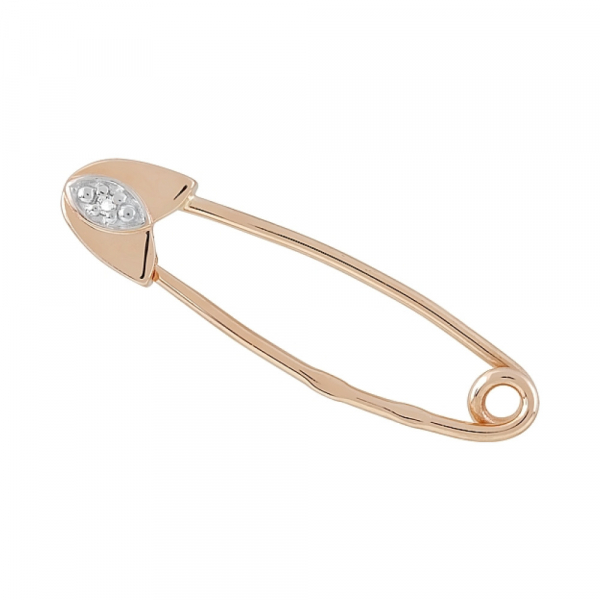 Золотая брошь с фианитом № 120699