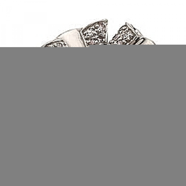 Золотое кольцо с чёрным и белым бриллиантами № 34523