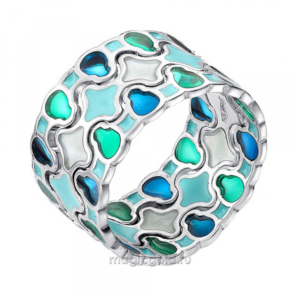 Серебряное кольцо с эмалью № 138681