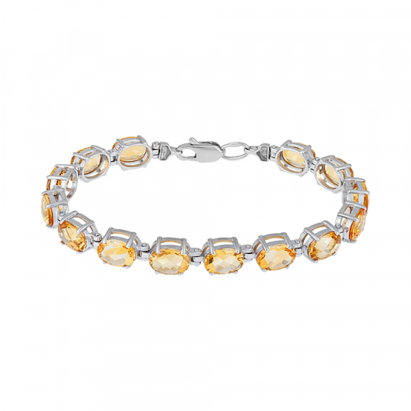 Серебряный браслет с цитрином № 129276