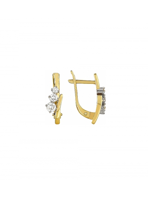 Золотые серьги с бриллиантом № 102371