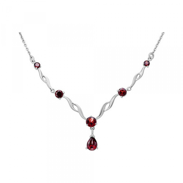 Серебряное колье с гранатом № 133194