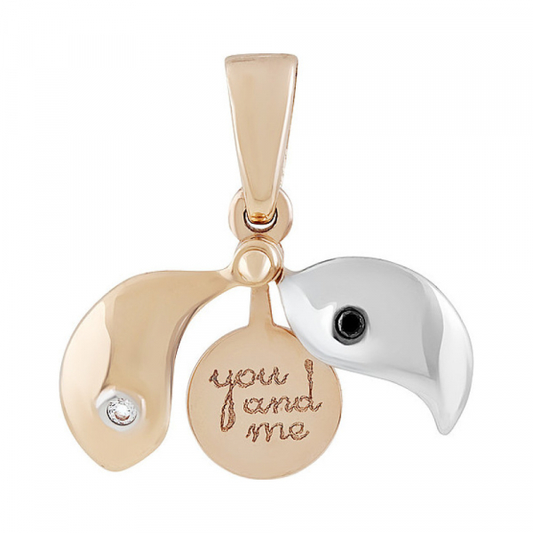 Золотая подвеска с фианитом № 135425