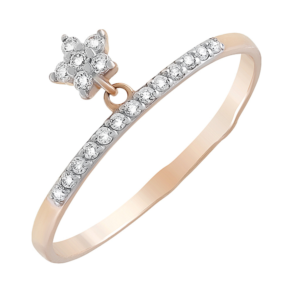 Золотое кольцо с фианитами № 126686