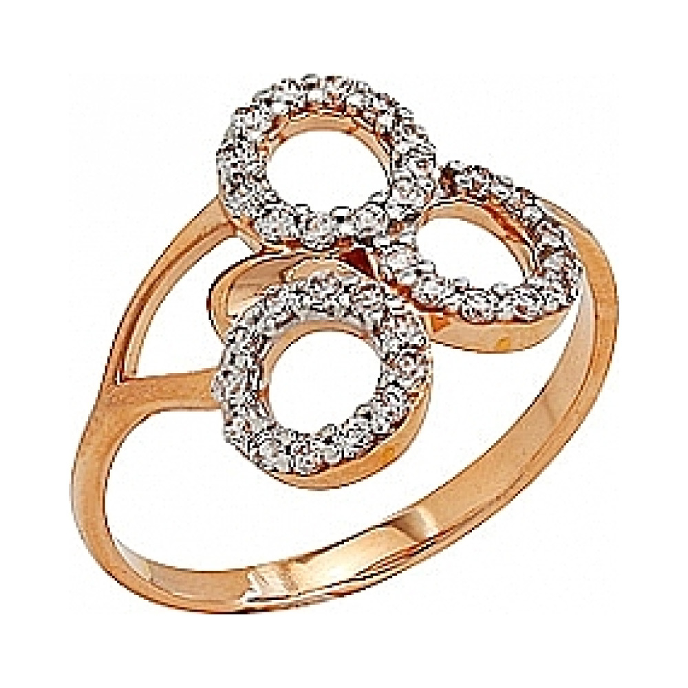 Золотое кольцо с фианитом № 78153