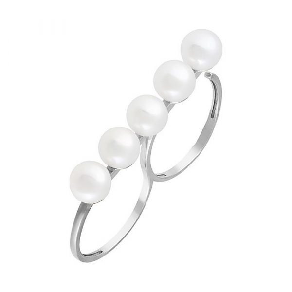 Серебряное кольцо с жемчугом № 126915