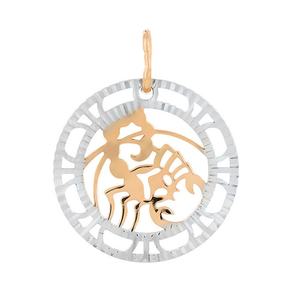 Золотая подвеска без камня с алмазкой № 109046