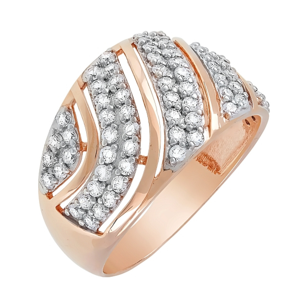 Золотое кольцо с фианитами № 115961