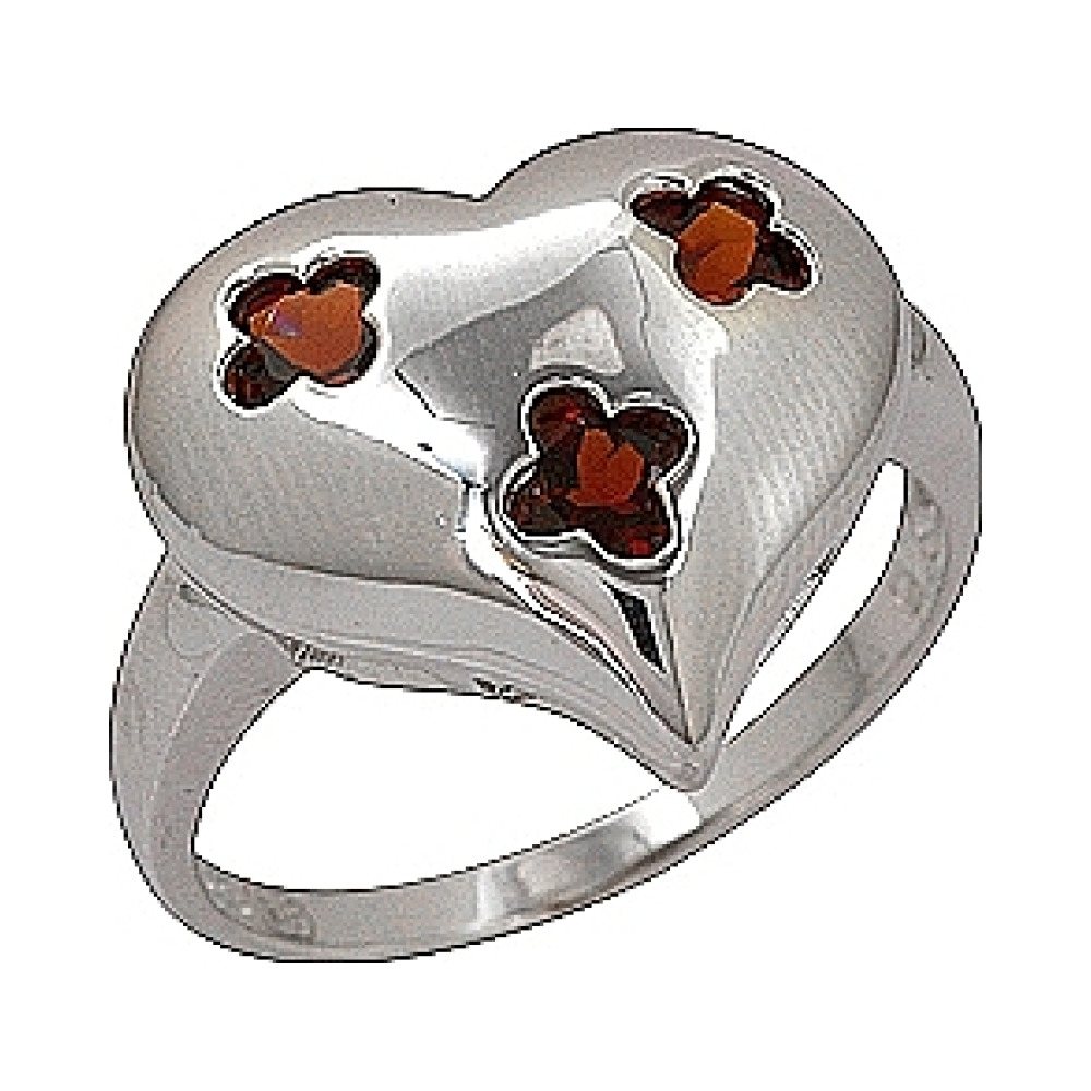 Серебряное кольцо с гранатом № 70064