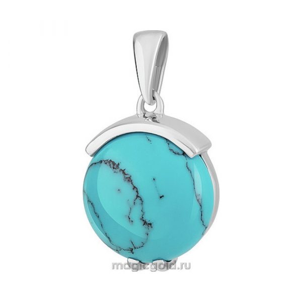 Серебряная подвеска с бирюзой № 151408