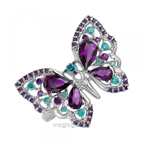 Серебряное кольцо с фианитом № 140419