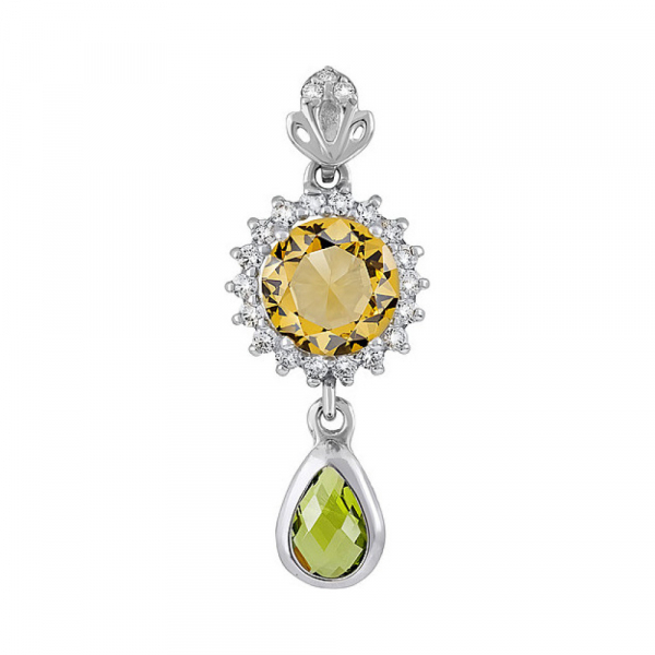 Серебряная подвеска с алпанитом и фианитом № 135381