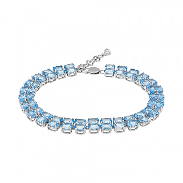 Серебряный браслет с топазом и фианитом № 127941