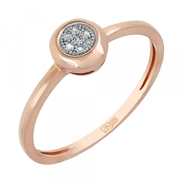 Золотое кольцо с бриллиантом № 113854