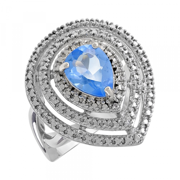 Серебряное кольцо с фианитом № 80562