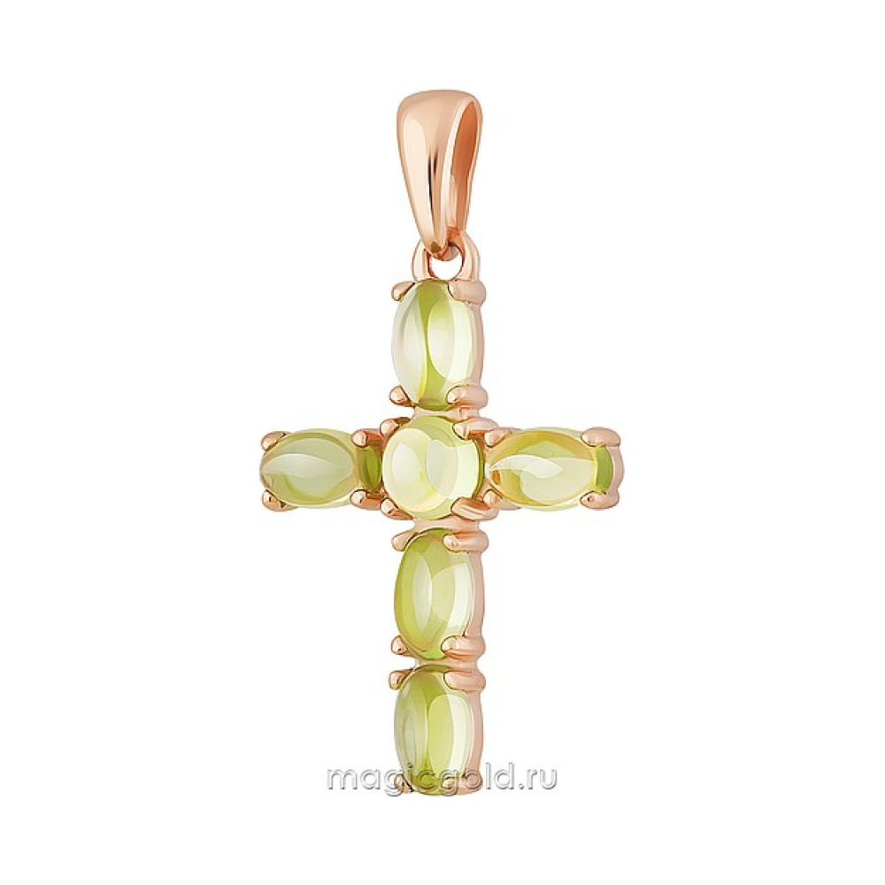 Золотая подвеска с хризолитом № 159037