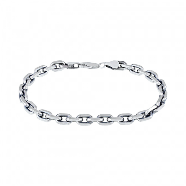 Серебряный браслет якорный черн. № 128450
