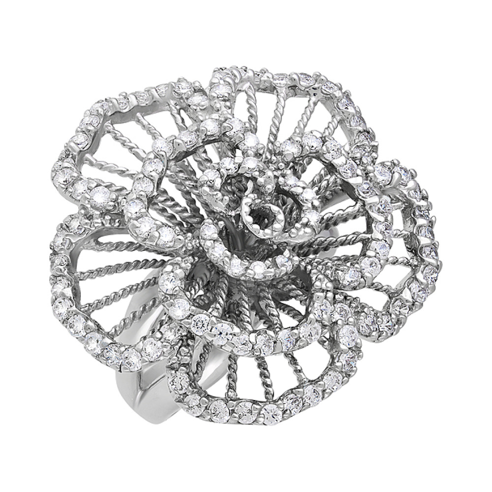 Серебряное кольцо с фианитом № 80894