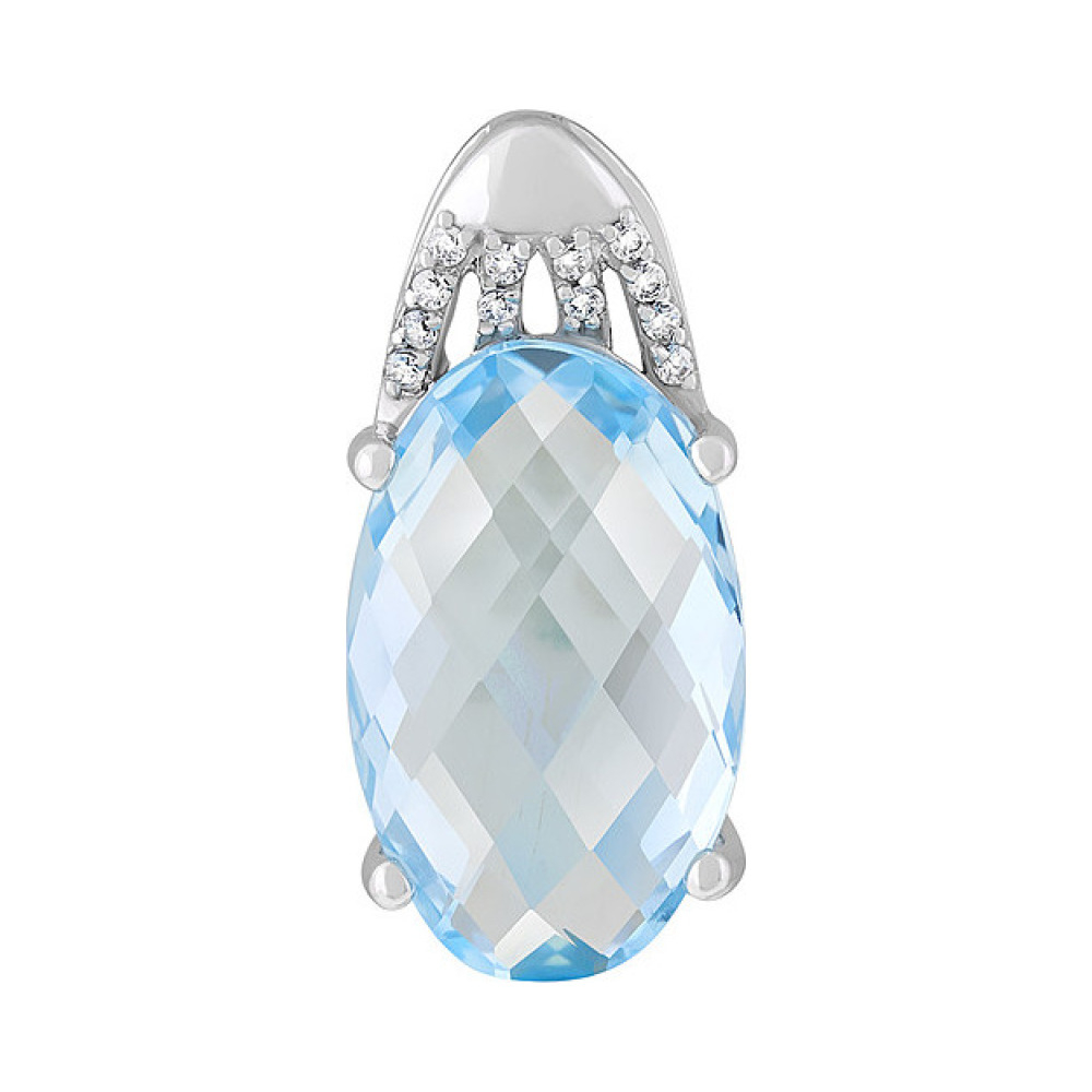 Золотая подвеска с топазом и фианитом № 121072