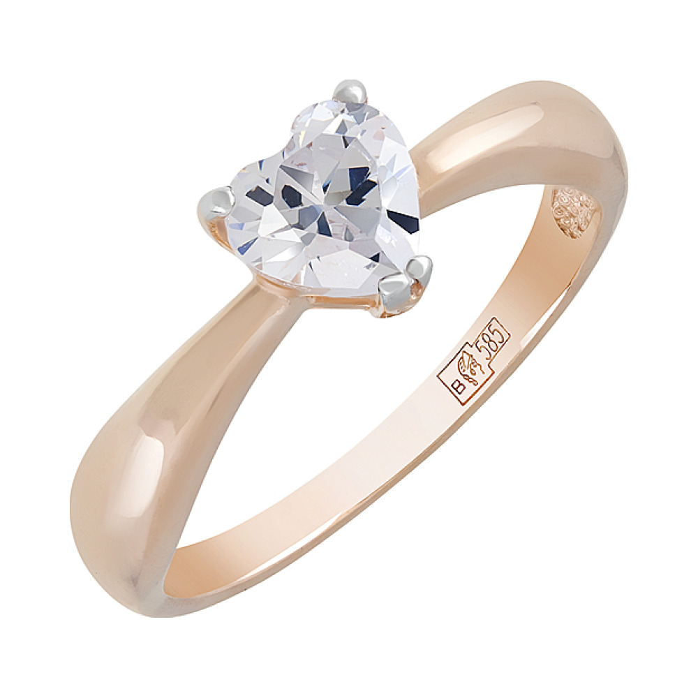 Золотое кольцо с фианитом № 127827