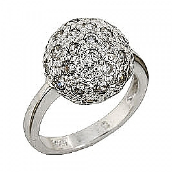 Серебряное кольцо с фианитом № 68443