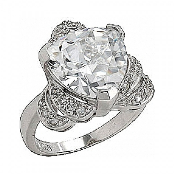 Серебряное кольцо с фианитом № 75144