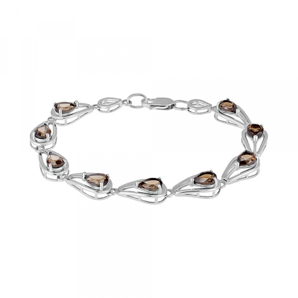 Серебряный браслет с раухтопазом № 126618