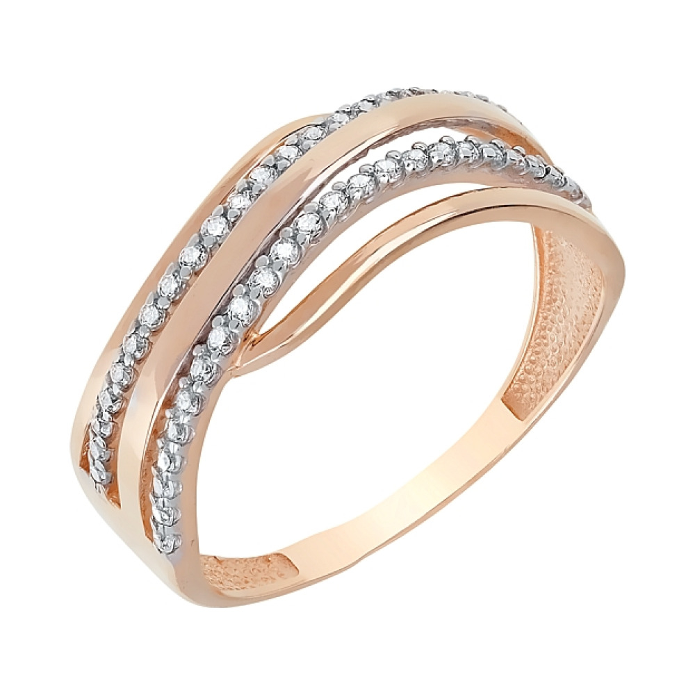 Золотое кольцо с фианитами № 116370