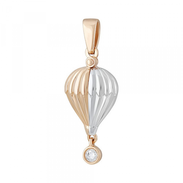 Золотая подвеска с фианитом № 133716