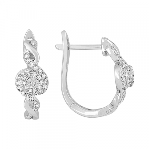 Золотые серьги с бриллиантом № 115256