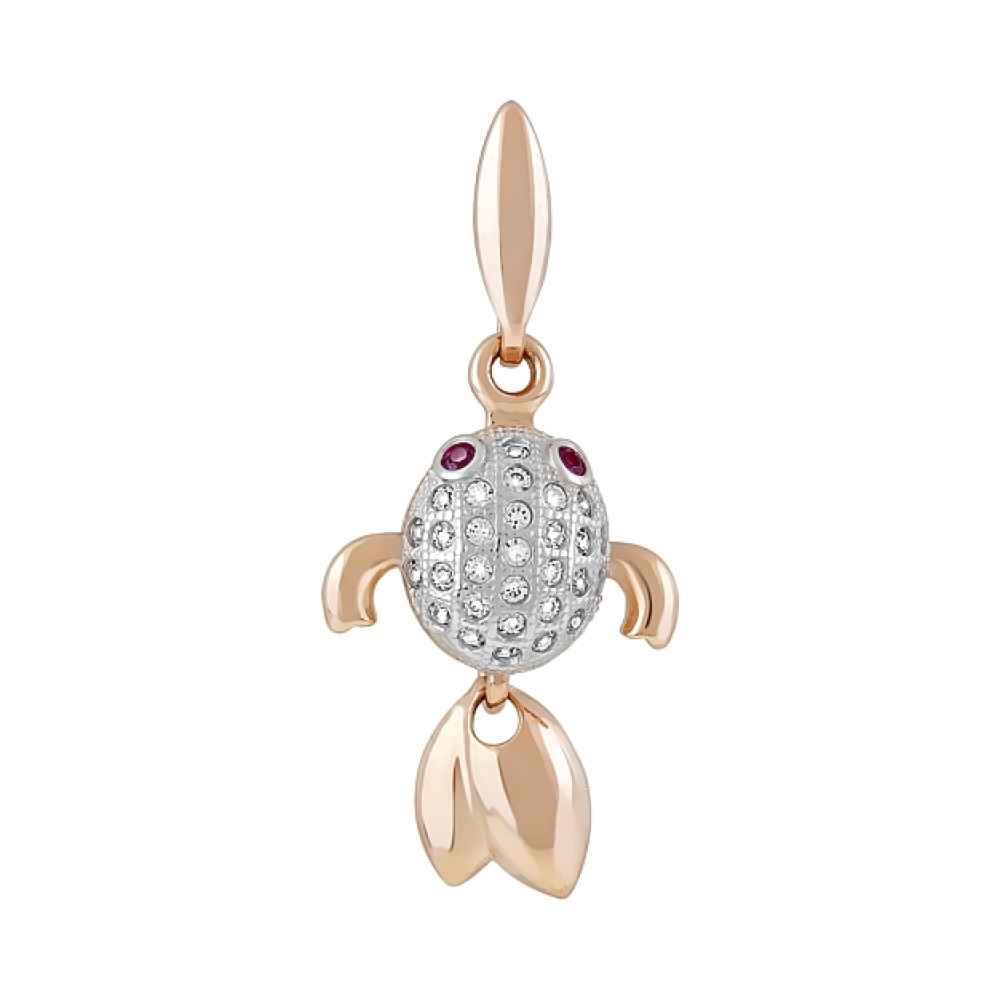 Золотая подвеска с фианитами № 121341