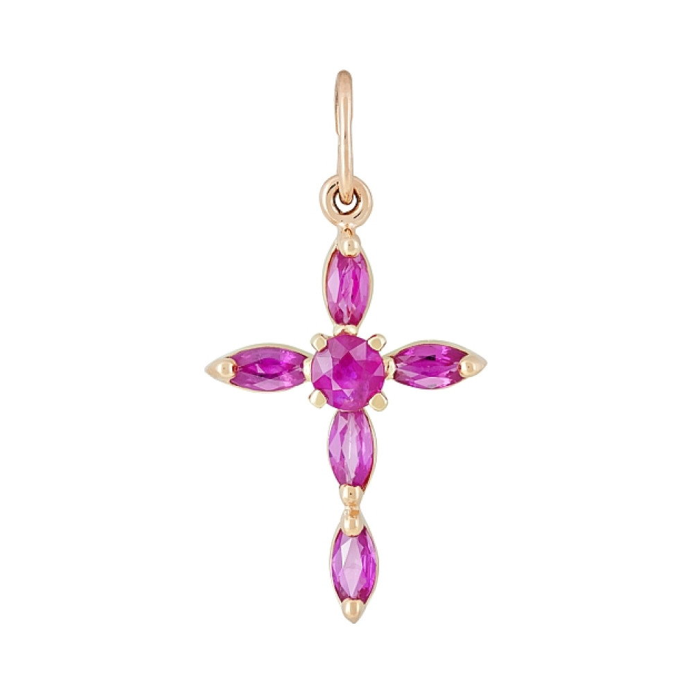 Золотая подвеска с рубином № 113682