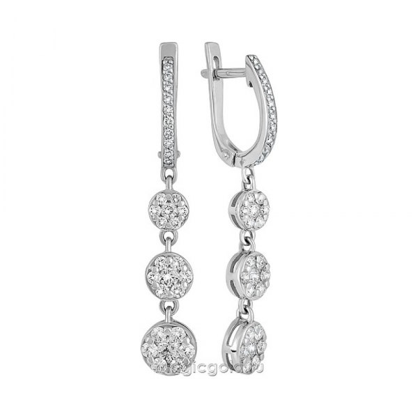 Золотые серьги с бриллиантом № 140755