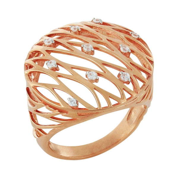 Золотое кольцо с фианитом № 101387