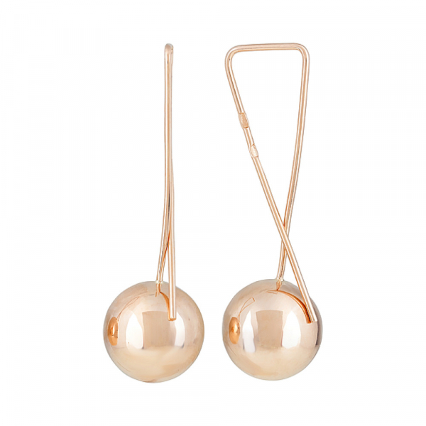 Золотые серьги без камня № 123995