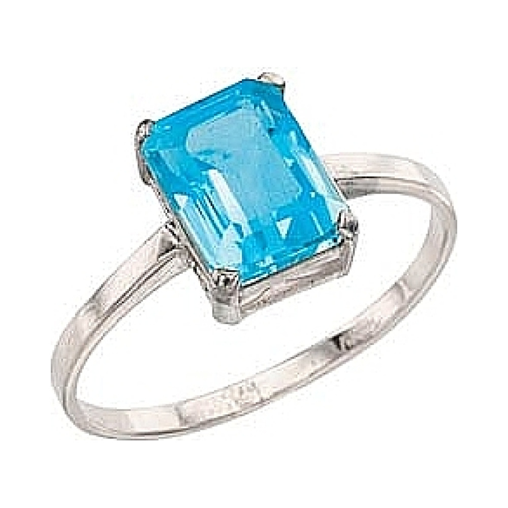  Кольцо из белого золота с топазом № 4420