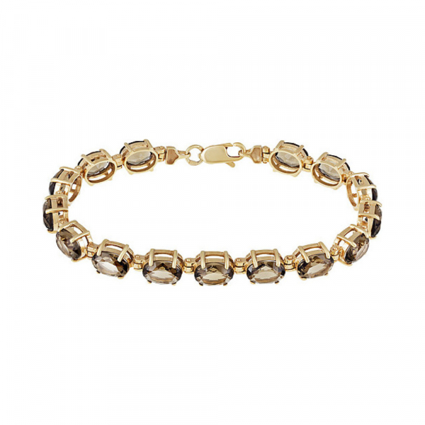 Серебряный браслет с алпанитом и золотым покрытием № 132901