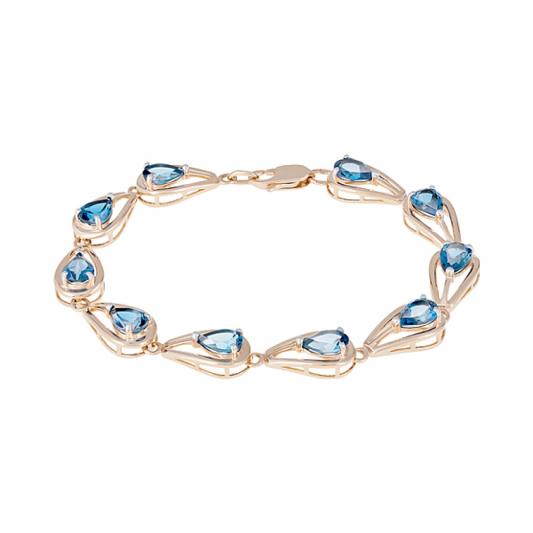 Золотой браслет с топазом № 126444