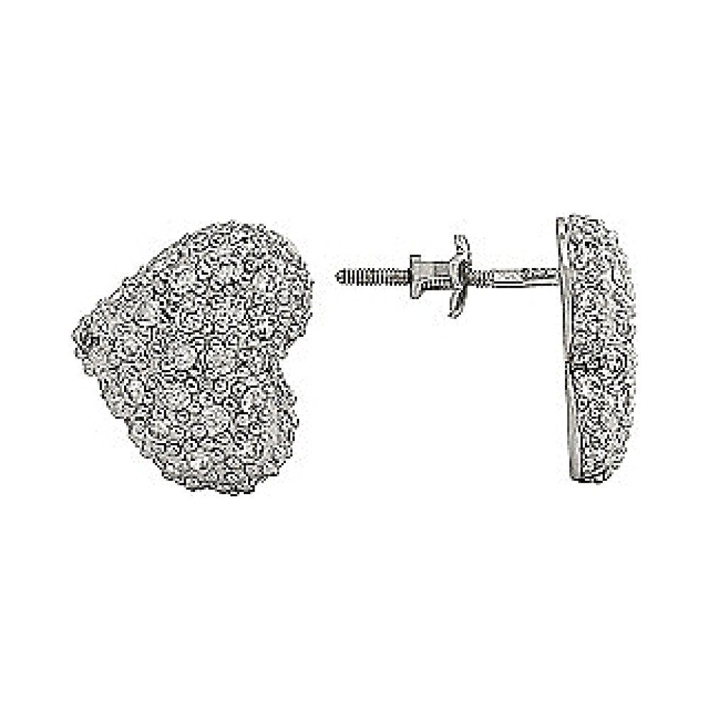 Серебряные серьги с фианитом № 80402