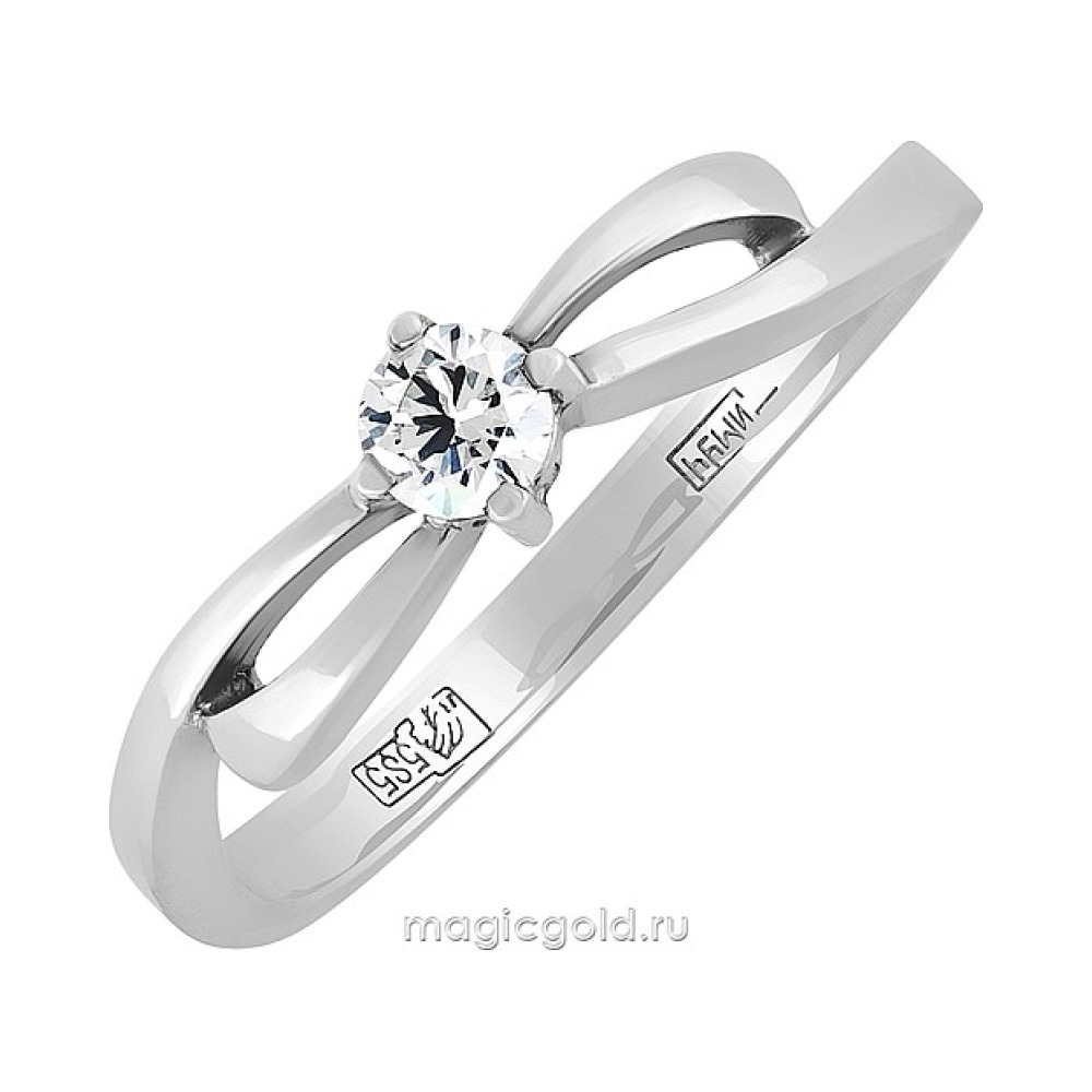 Золотое кольцо с бриллиантом № 30433