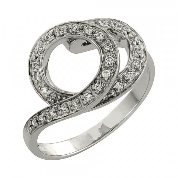 Серебряное кольцо с фианитом № 98054