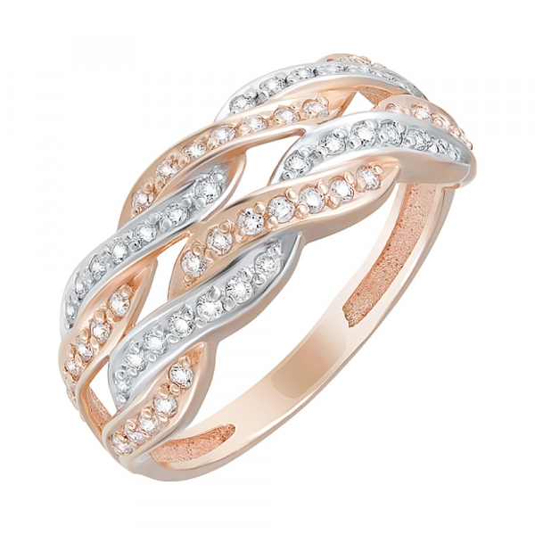 Золотое кольцо с фианитами № 126130