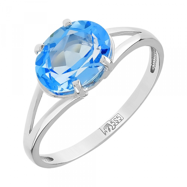 Золотое кольцо с топазом № 111011